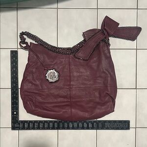 Vince Camuto Burgundy Leather Shoulder Bag